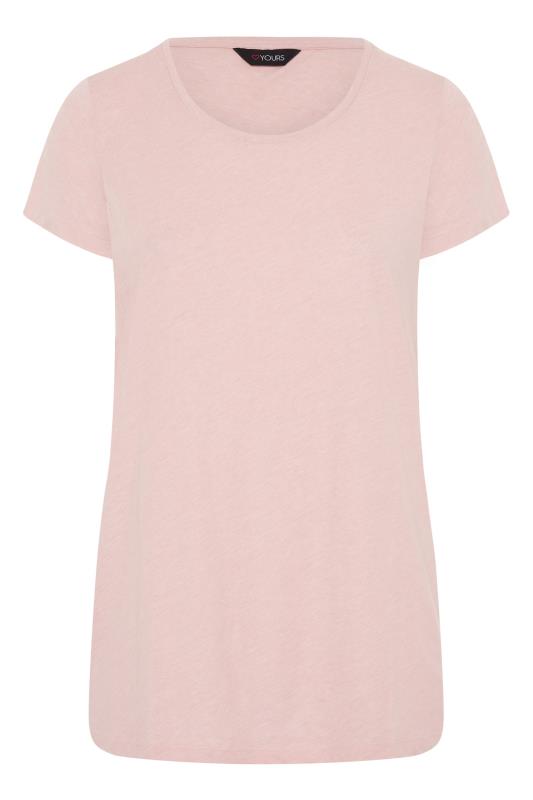 Pink Marl Basic T-Shirt | Yours Clothing 4