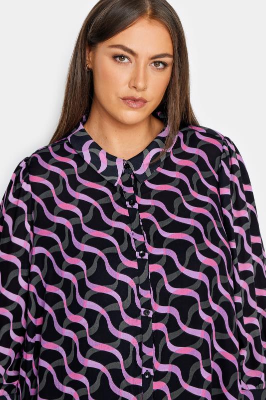 Evans Black & Purple Swirl Print Shirt Dress 4