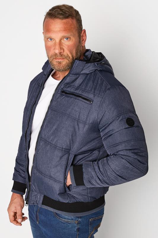  Grande Taille BLEND Big & Tall Navy Blue Padded Jacket