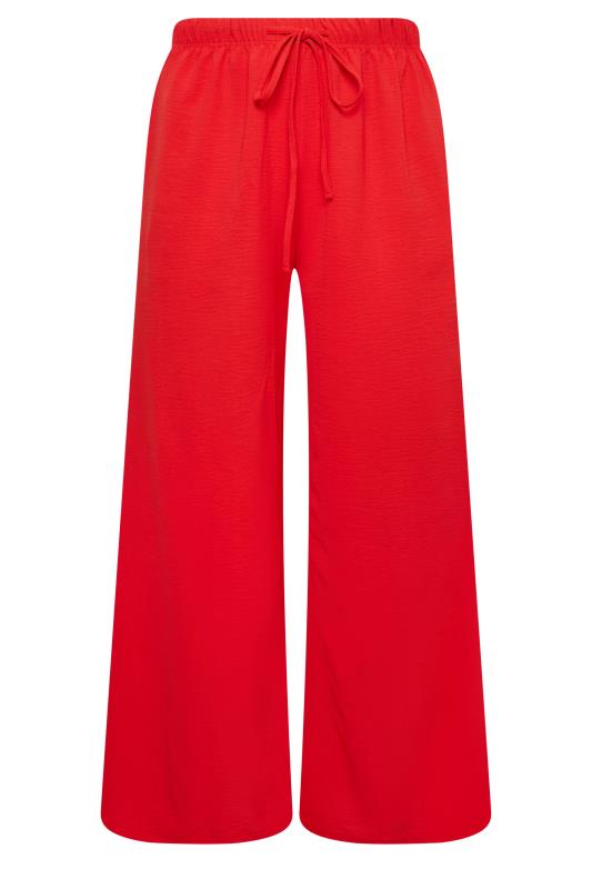 YOURS Plus Size Red Twill Wide Leg Trousers | Yours Clothing 5