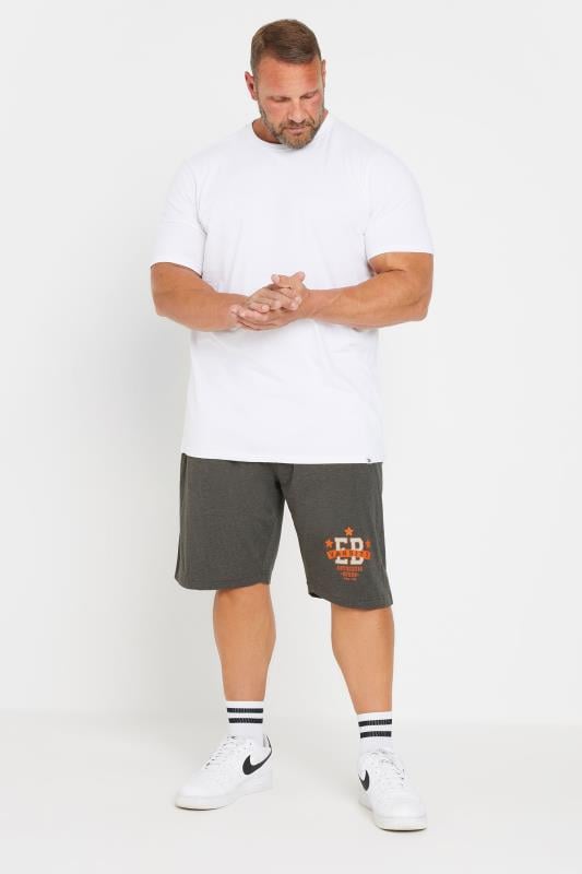 ED BAXTER Big & Tall Grey Varsity Logo Jogger Shorts | BadRhino 2