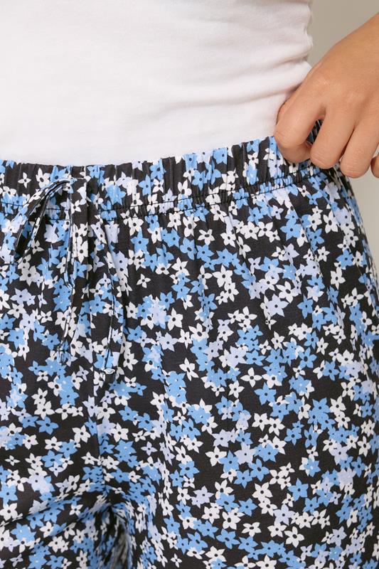 M&Co Petite Blue Floral Print Wide Leg Culottes | M&Co 4