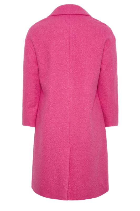 YOURS Plus Size Pink Boucle Coat | Yours Clothing 8
