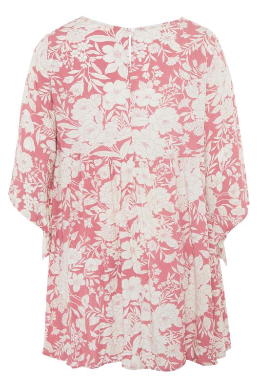 BUMP IT UP MATERNITY Curve Pink Floral Smock Tunic_BK.jpg