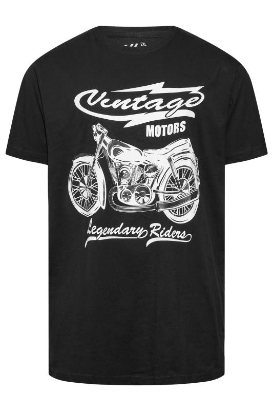 KAM Big & Tall Black Vintage Motors T-Shirt 3