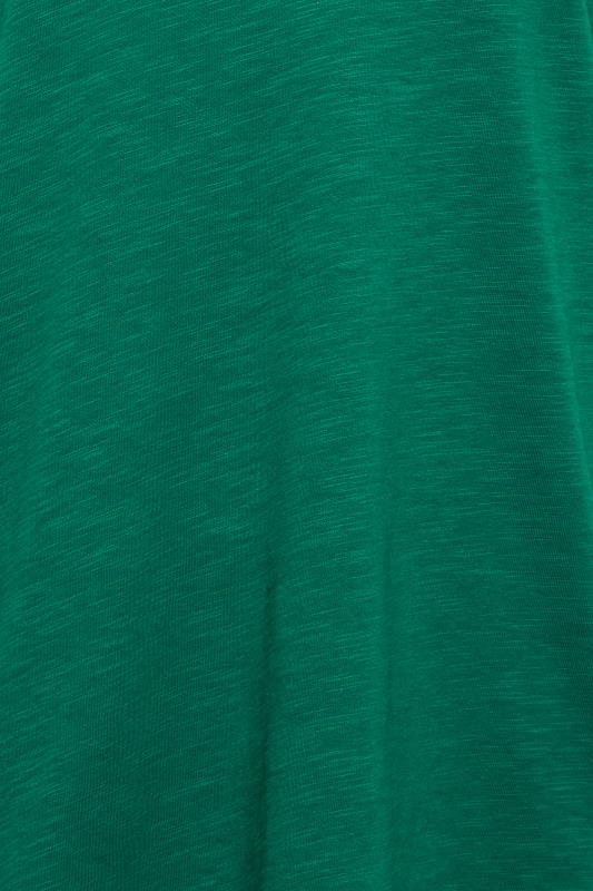 M&Co Dark Green V-Neck Long Sleeve Cotton Blend T-Shirt | M&Co 5