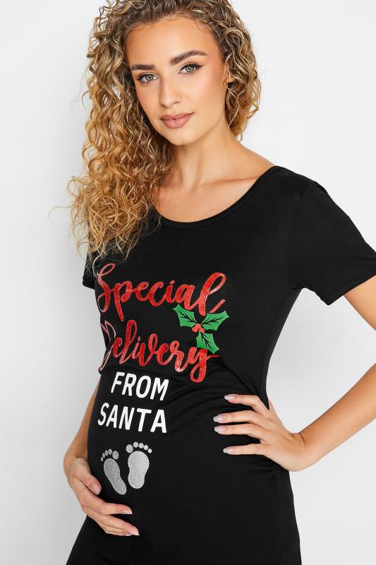 LTS Tall Maternity Black 'Special Delivery' Christmas T-Shirt | Long Tall Sally 4