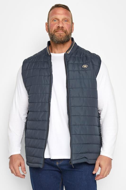 D555 Big & Tall Navy Blue Padded Puffer Gilet | BadRhino 1