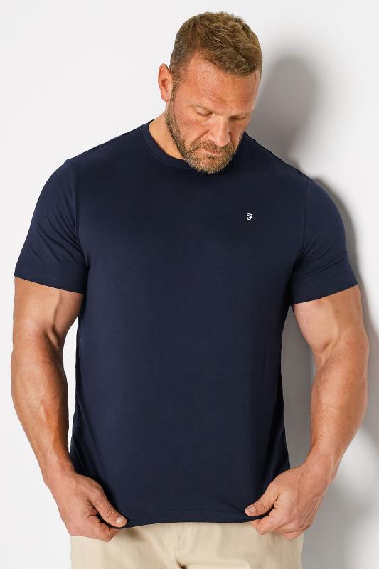  Grande Taille FARAH Big & Tall Navy Blue Core T-Shirt