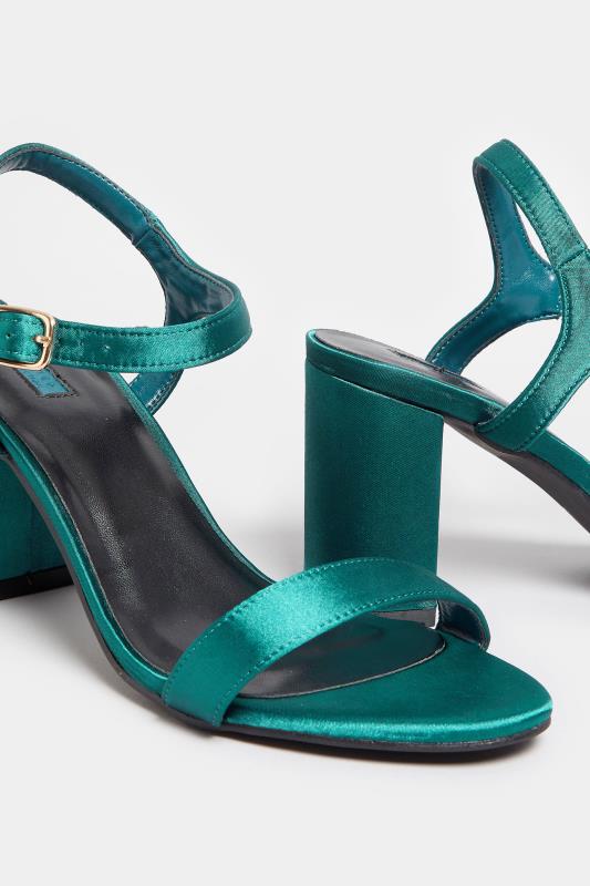 LIMITED COLLECTION Dark Green Block Heel Sandal In Wide E Fit & Extra Wide EEE Fit | Yours Clothing 5