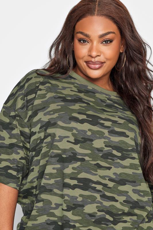 YOURS 2 PACK Plus Size Khaki Green & Black Camo Print T-Shirts | Yours Clothing 5