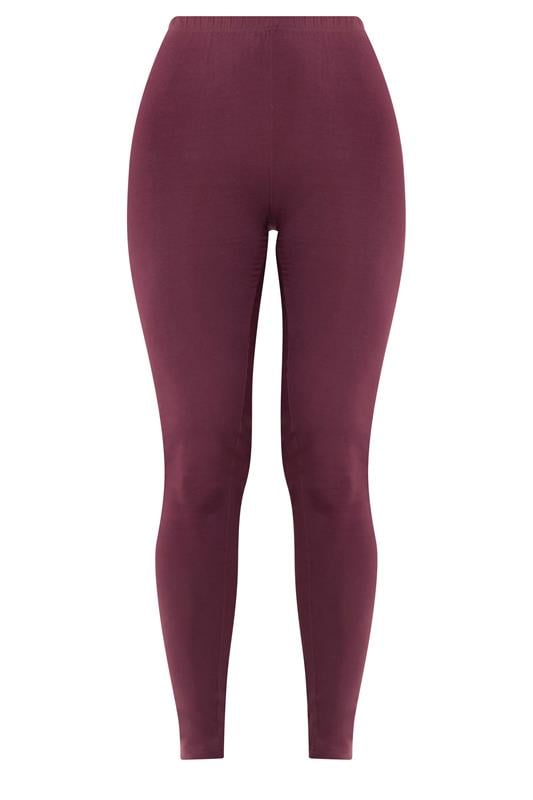 LTS Tall Women's Burgundy Red Cotton Stretch Leggings | Long Tall Sally 5