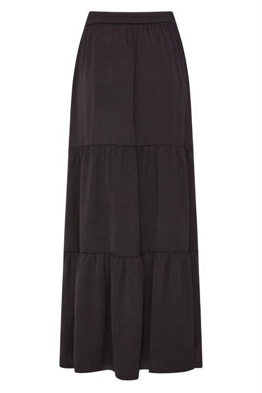 LTS Tall Black Twill Tiered Maxi Skirt 4