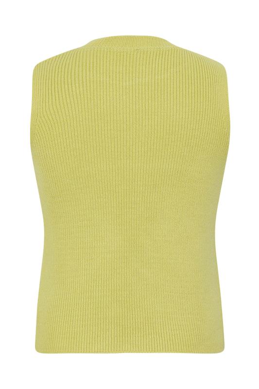 YOURS PETITE Plus Size Lime Green High Neck Knitted Vest Top | Yours Clothing 7