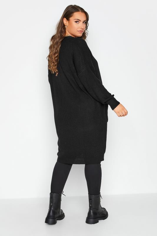 Curve Black Knitted Cardigan | Yours Clothing 3