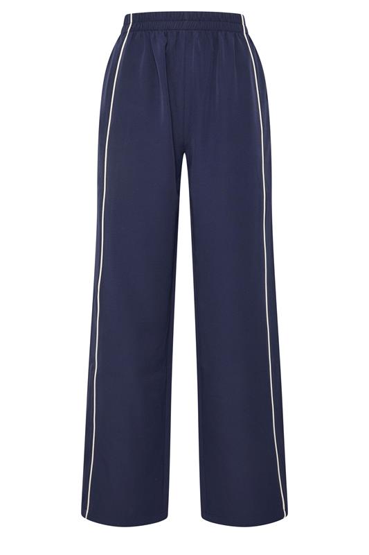 LTS Tall Women's Navy Blue Piped Wide Leg Trousers | Long Tall Sally 6