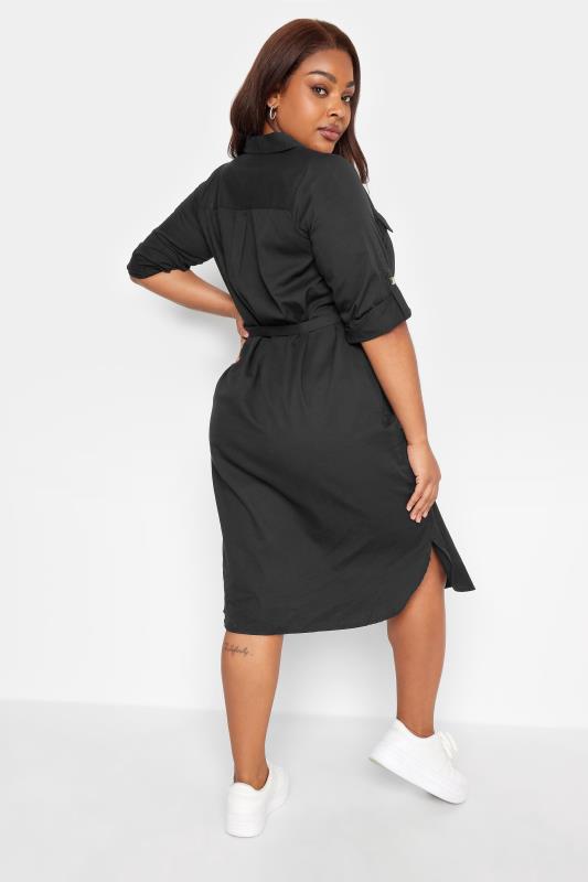LIMITED COLLECTION Plus Size Black Utility Shirt Dress | Yours Clothing 3