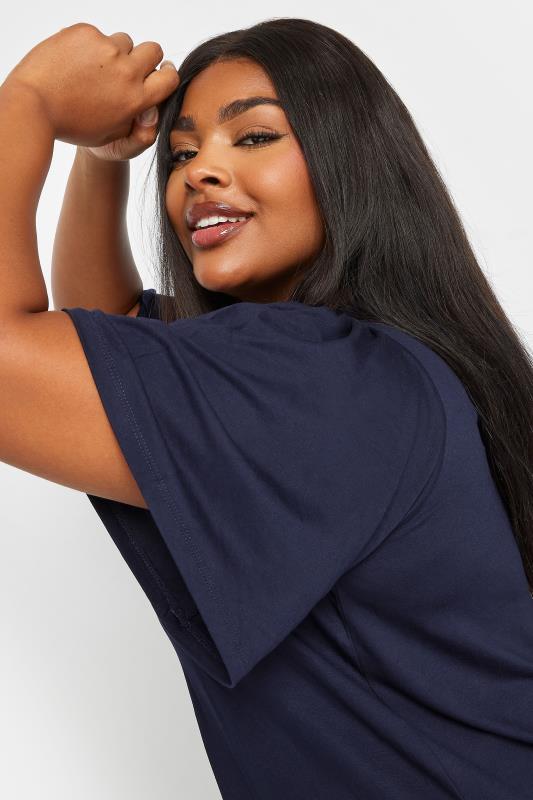 YOURS Plus Size Navy Blue Pleated Swing Top | Yours Clothing 4