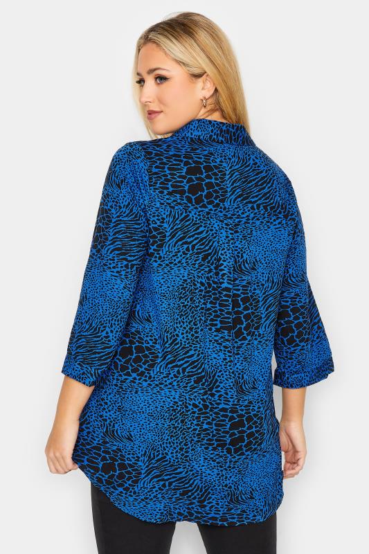 Plus Size Blue Animal Print Blouse | Yours Clothing 3