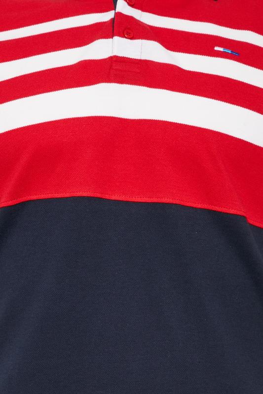 BadRhino Big & Tall Blue & Red Contrast Stripe Polo Shirt | BadRhino 2