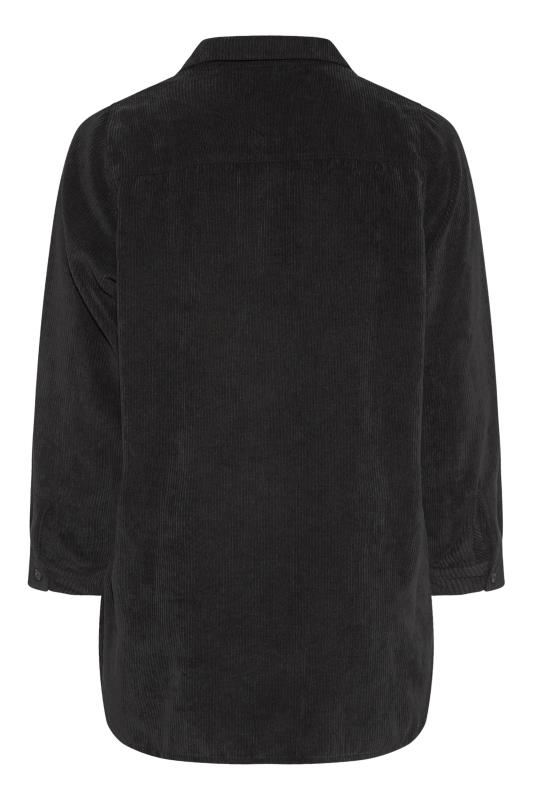Plus Size Black Cord Longline Shirt | Yours Clothing 7