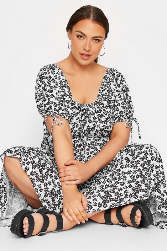 LIMITED COLLECTION Curve Black & White Daisy Maxi Dress 4