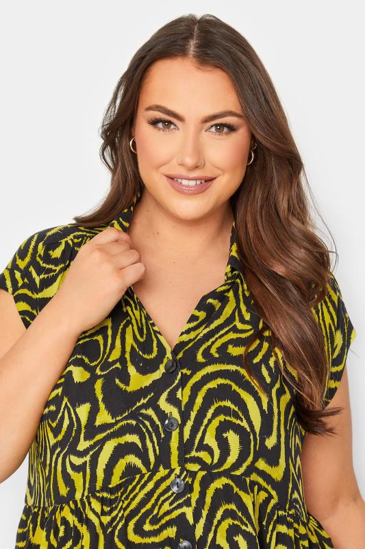 YOURS LONDON Plus Size Yellow Animal Print Tunic Dress | Yours Clothing 4