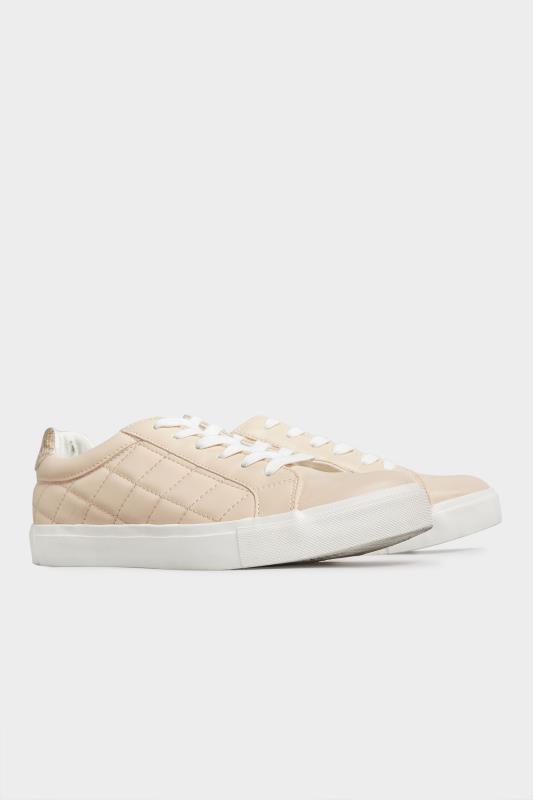 LTS Nude Quilted Trainers In Standard D Fit 4