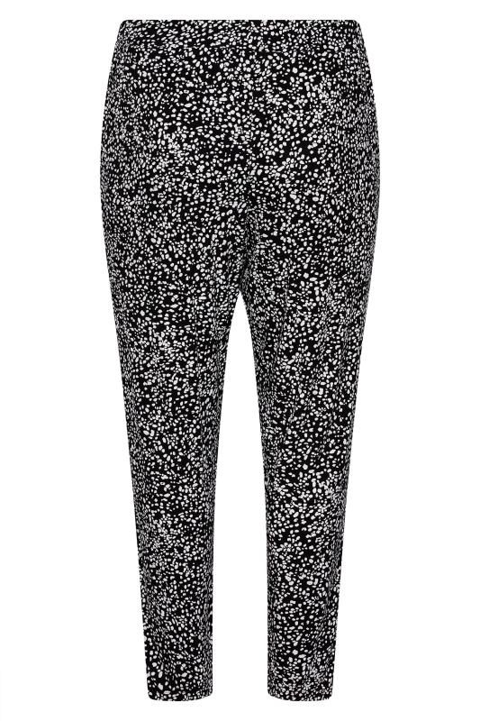 Plus Size Black Spot Print Jersey Joggers | Yours Clothing 4