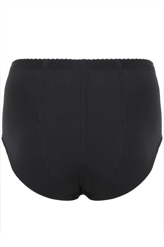 Plus Size Black Light Control High Waisted Full Briefs | Yours Clothing 3
