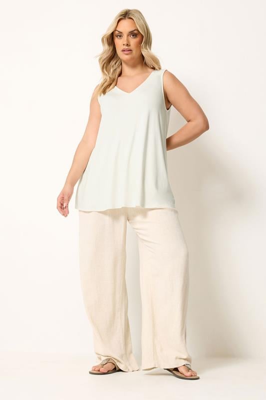 YOURS Plus Size Ivory White Swing Vest Top | Yours Clothing 1