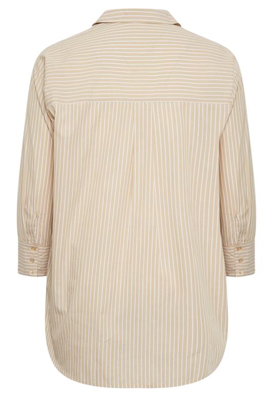 LIMITED COLLECTION Plus Size Natural Brown Striped Shirt | Yours Clothing 8
