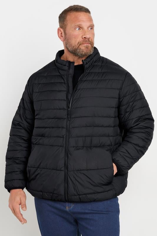 JACK & JONES Black Collared Puffer Jacket | BadRhino 1