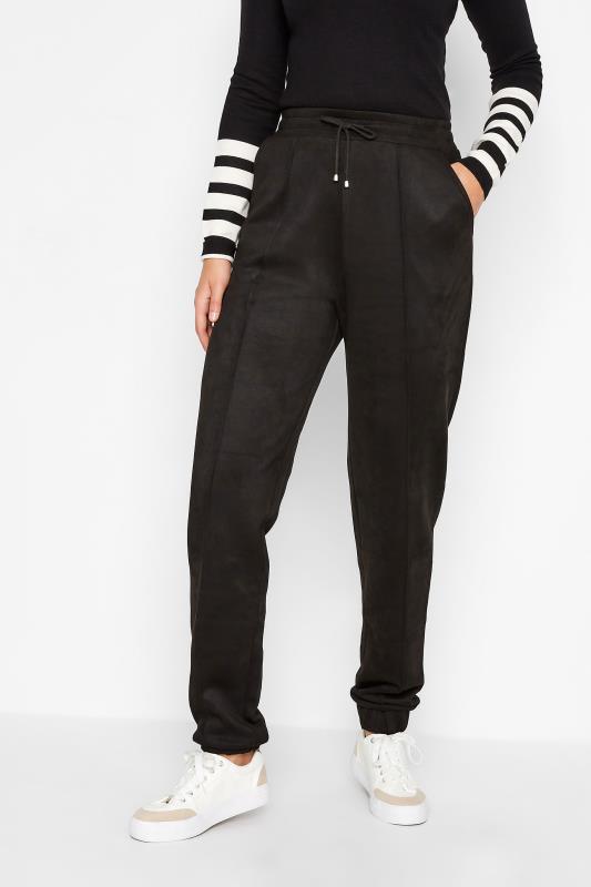 Tall  LTS Tall Black Faux Suede Stretch Joggers