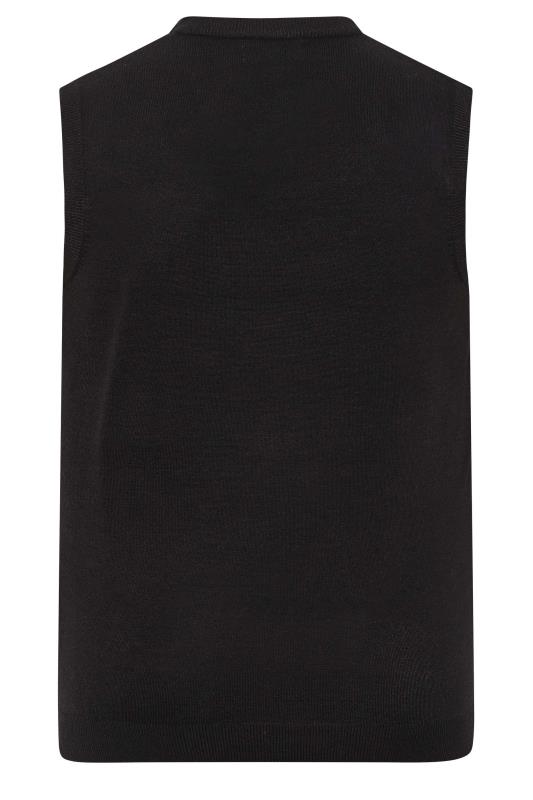 BadRhino Big & Tall Black Essential Sleeveless Knitted Jumper 4