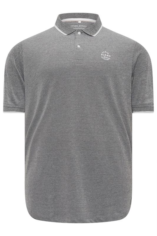 BLEND Big & Tall Grey Logo Polo Shirt | BadRhino 3