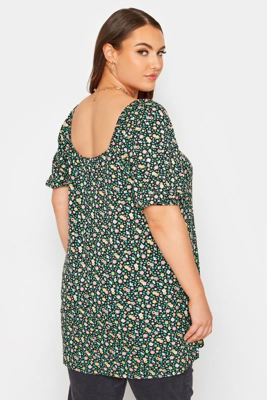 LIMITED COLLECTION Curve Green Ditsy Floral Top 3