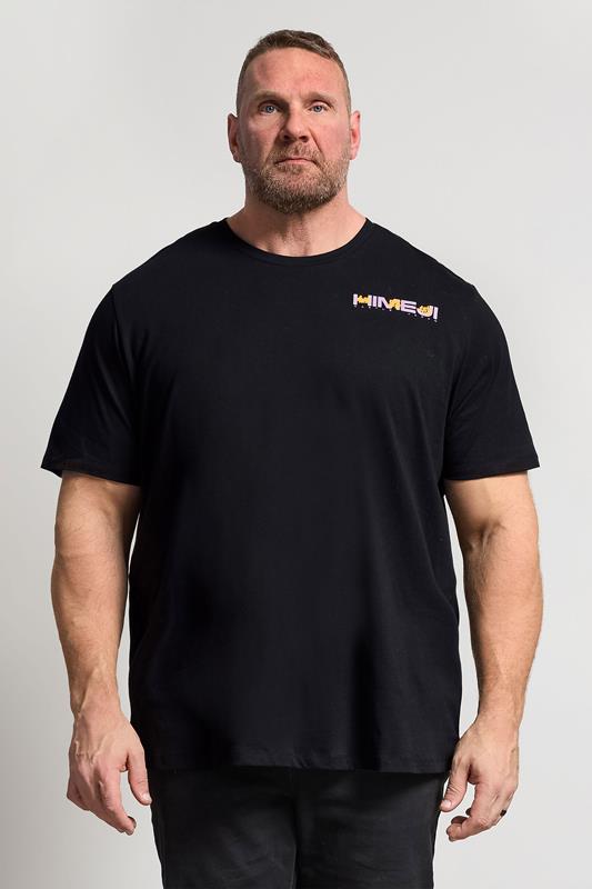 JACK & JONES Big & Tall Black Japanese Graphic T-Shirt | BadRhino 1