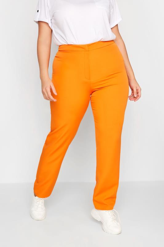 Women's Orange Satin Pants