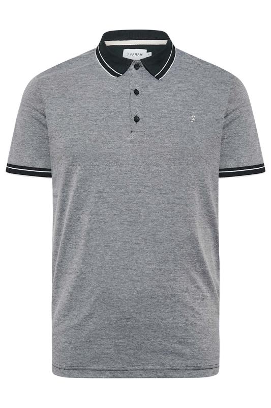 FARAH Big & Tall Grey Tipped Collar Polo Shirt | BadRhino 2
