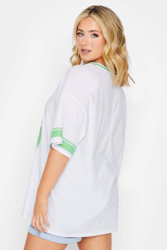 YOURS Curve Plus Size White 'California' Slogan Varsity T-Shirt | Yours Clothing 4