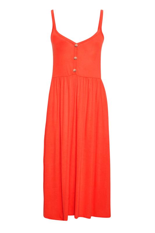 Petite Orange Button Front Cami Dress 6