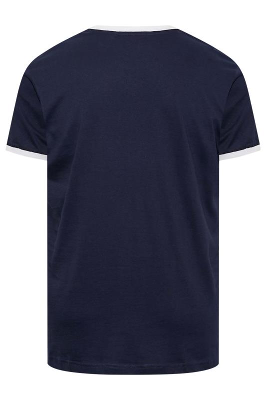BadRhino Big & Tall Navy Blue Colour Block T-Shirt 4