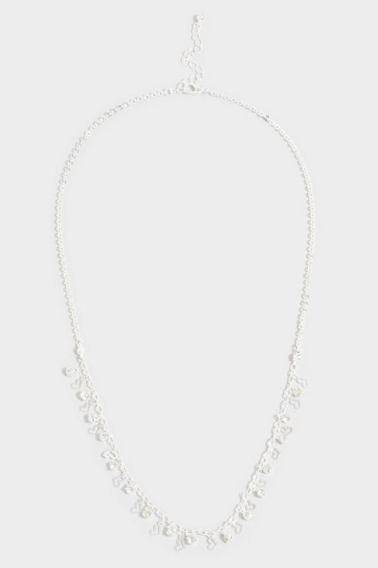 Silver Tone Heart Diamante Necklace & Earrings Set 3