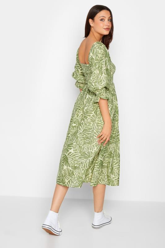 LTS Tall Womens Green Palm Leaf Print Midaxi Dress | Long Tall Sally 3