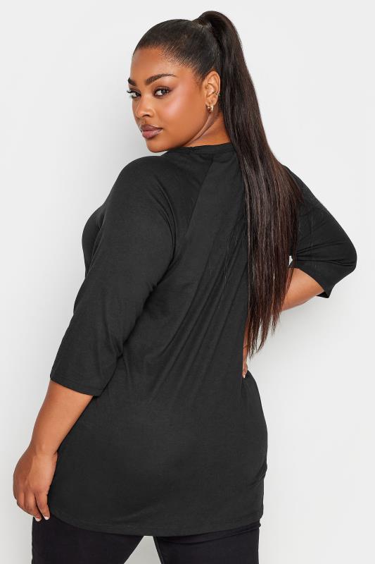 YOURS Plus Size Black Lace Up Eyelet Top | Yours Clothing 3