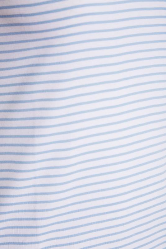 Curve White & Blue Stripe Notch Neck Vest Top 5