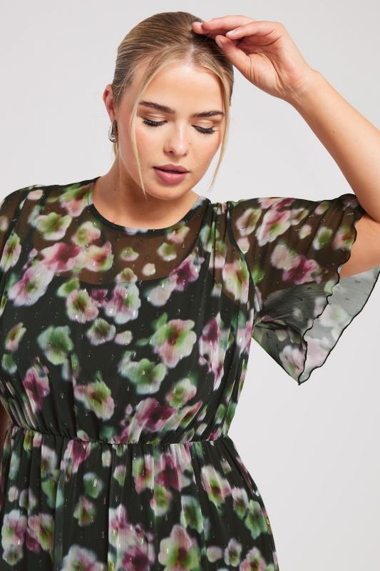 YOURS LONDON Plus Size Black Floral Print Maxi Smock Dress | Yours Clothing 1