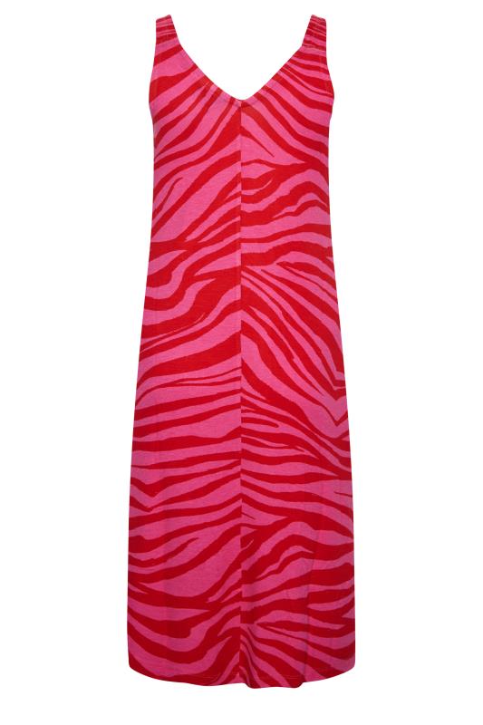 YOURS Plus Size Pink Zebra Print Midaxi Beach Dress | Yours Clothing 7