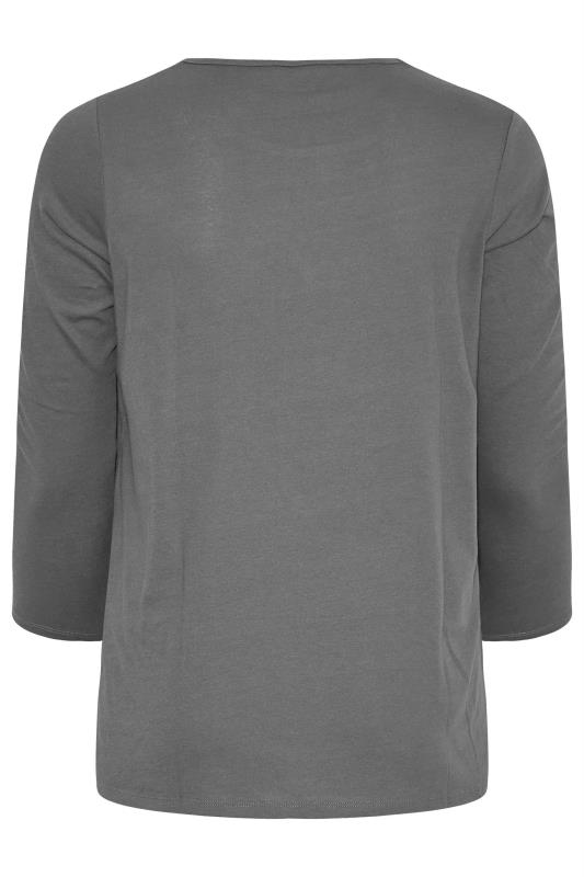 Plus Size Grey Long Sleeve T-Shirt | Yours Clothing  7